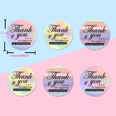500 Pieces Laser Wedding Handbag Thank You Stickers