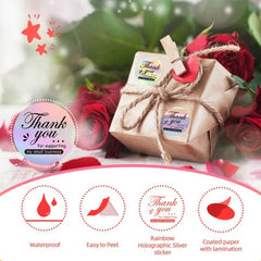 500 Pieces Laser Wedding Handbag Thank You Stickers