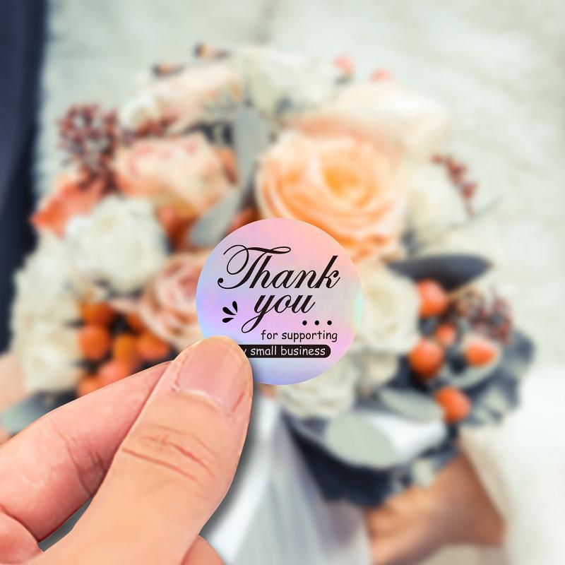 500 Pieces Laser Wedding Handbag Thank You Stickers