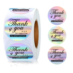 500 Pieces Laser Wedding Handbag Thank You Stickers