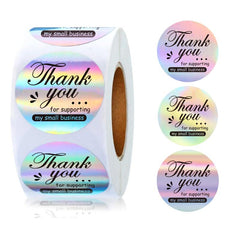 500 Pieces Laser Wedding Handbag Thank You Stickers