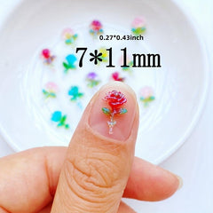 Mini 7-11mm Roses Resin Accessory Scrapbooking DIY Jewelry Craft 10pcs