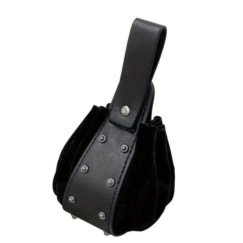 Medieval Retro Rivets Bag Vintage Renaissance PU Leather Pouch