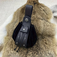 Medieval Retro Rivets Bag Vintage Renaissance PU Leather Pouch