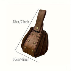 Medieval Retro Rivets Bag Vintage Renaissance PU Leather Pouch