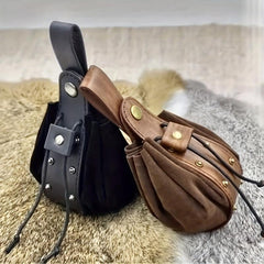 Medieval Retro Rivets Bag Vintage Renaissance PU Leather Pouch