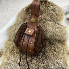 Medieval Retro Rivets Bag Vintage Renaissance PU Leather Pouch