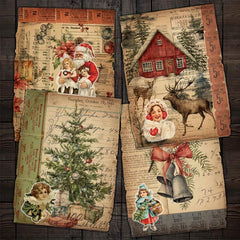 50pcs Vintage Merry Christmas Santa Claus And Children Stickers Pack