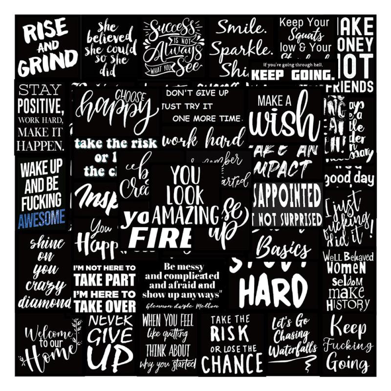 Set of 61 Inspirational Graffiti Stickers - Brighten Up Your Day