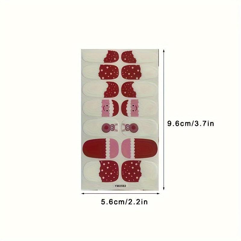 10pcs Christmas Nail Stickers For Women Girls Manicure Accessories