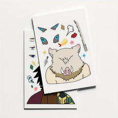 8pcs Anime Ghost Slayer Blade Face Changing Stickers Self-adhesive DIY Sticker