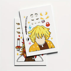 8pcs Anime Ghost Slayer Blade Face Changing Stickers Self-adhesive DIY Sticker