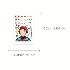 8pcs Anime Ghost Slayer Blade Face Changing Stickers Self-adhesive DIY Sticker