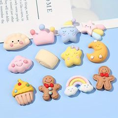 10Pcs Resin Princess Star DIY Embellishments for Scrapbooking Hairpins Cups
