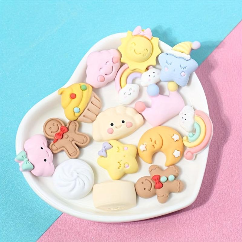 10Pcs Resin Princess Star DIY Embellishments for Scrapbooking Hairpins Cups