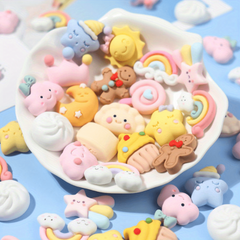 10Pcs Resin Princess Star DIY Embellishments for Scrapbooking Hairpins Cups