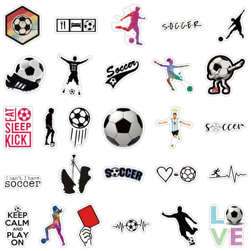 50 Soccer Stickers Vinyl Pack Soccer Party Favors Decorations