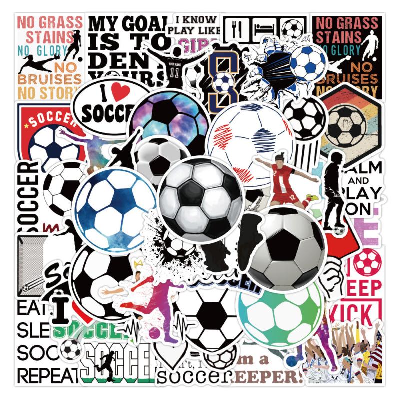 50 Soccer Stickers Vinyl Pack Soccer Party Favors Decorations