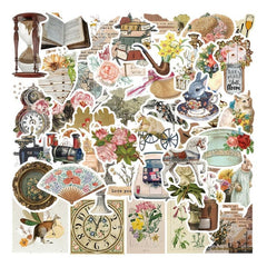 50pcs Vintage Stickers Retro Scrapbooking Stickers Waterproof Vinyl Stickers