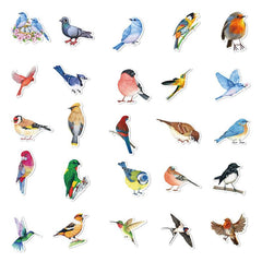 50pcs Bird Stickers Self-adhesive Waterproof for Mobile Phone Notebook Journal