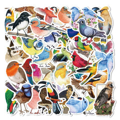 50pcs Bird Stickers Self-adhesive Waterproof for Mobile Phone Notebook Journal