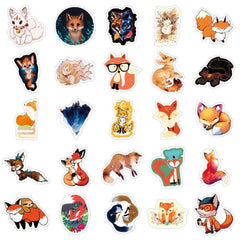 50pcs Cartoon Fox Doodle Waterproof Sticker DIY Creative Toys For Student