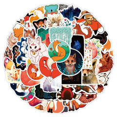 50pcs Cartoon Fox Doodle Waterproof Sticker DIY Creative Toys For Student