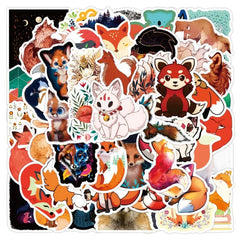 50pcs Cartoon Fox Doodle Waterproof Sticker DIY Creative Toys For Student