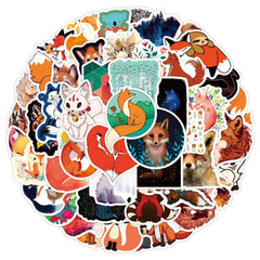 50pcs Cartoon Fox Doodle Waterproof Sticker DIY Creative Toys For Student