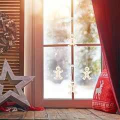 10pcs Gingerbread Christmas Wooden Ornaments DIY Decoration