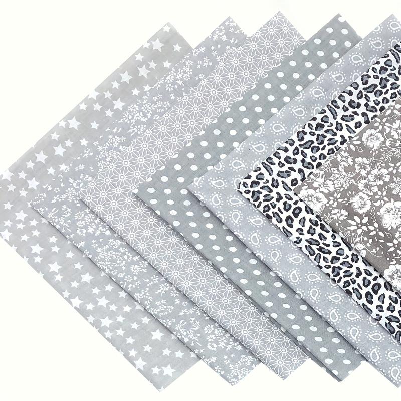 7pcs 49 78 49 Gray Printed Quarter Cotton Fabric DIY Patch Clothing Crafts