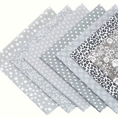 7pcs 49 78 49 Gray Printed Quarter Cotton Fabric DIY Patch Clothing Crafts