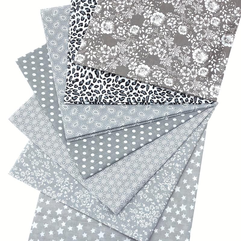 7pcs 49 78 49 Gray Printed Quarter Cotton Fabric DIY Patch Clothing Crafts