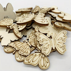 20pcs Wooden Butterfly Mix Shapes for Painting Decorating & More