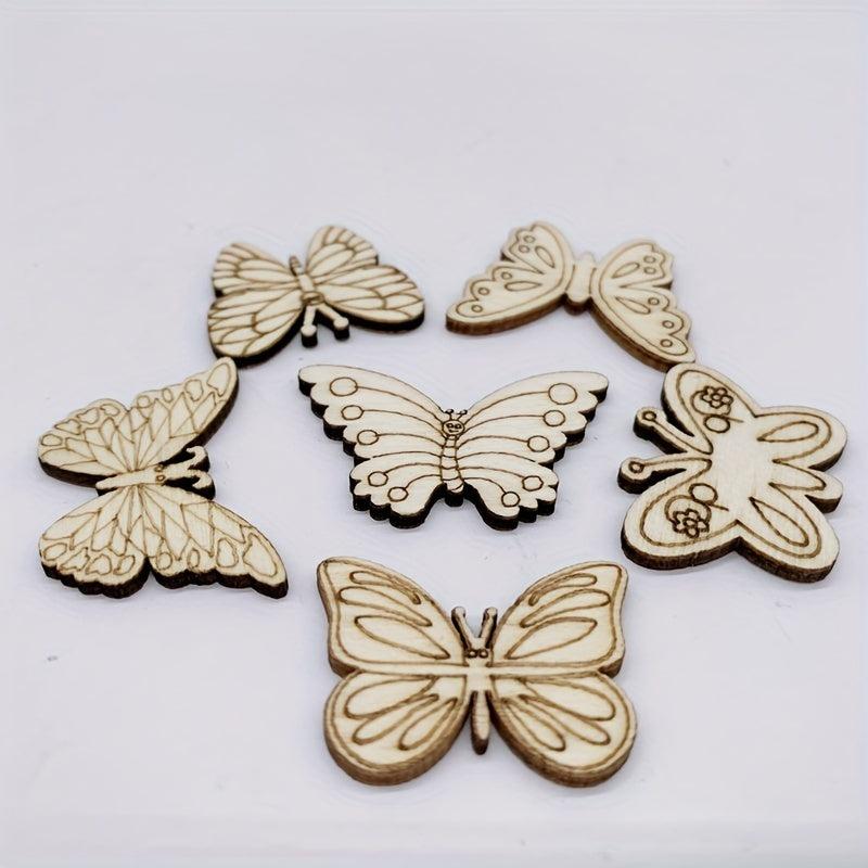 20pcs Wooden Butterfly Mix Shapes for Painting Decorating & More