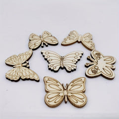 20pcs Wooden Butterfly Mix Shapes for Painting Decorating & More