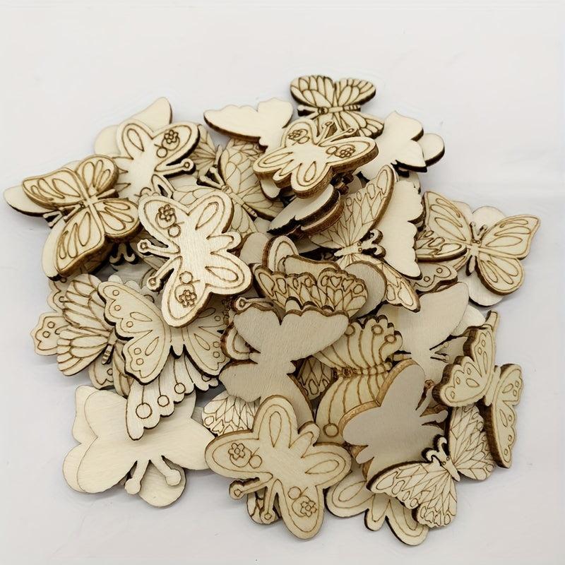 20pcs Wooden Butterfly Mix Shapes for Painting Decorating & More