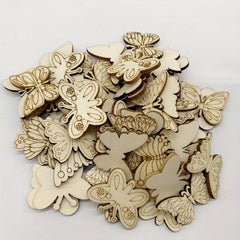 20pcs Wooden Butterfly Mix Shapes for Painting Decorating & More