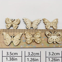 20pcs Wooden Butterfly Mix Shapes for Painting Decorating & More