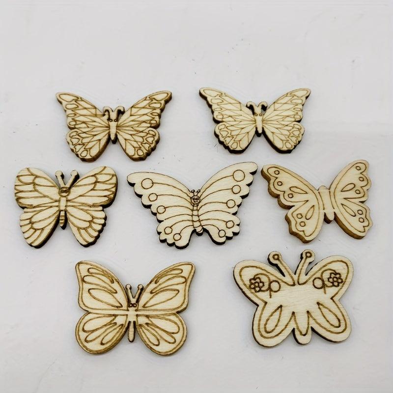 20pcs Wooden Butterfly Mix Shapes for Painting Decorating & More