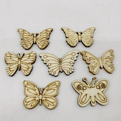 20pcs Wooden Butterfly Mix Shapes for Painting Decorating & More