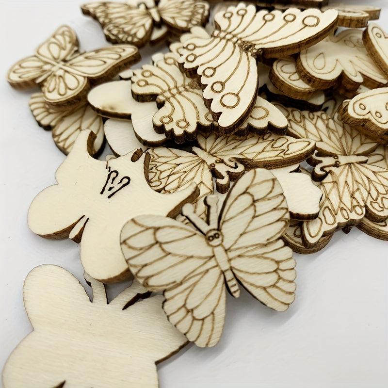 20pcs Wooden Butterfly Mix Shapes for Painting Decorating & More