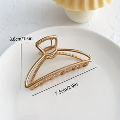 Golden Metal Hair Clip Zinc Alloy Hair Claw Classy Hair Accessory