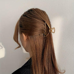 Golden Metal Hair Clip Zinc Alloy Hair Claw Classy Hair Accessory