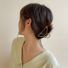 Golden Metal Hair Clip Zinc Alloy Hair Claw Classy Hair Accessory