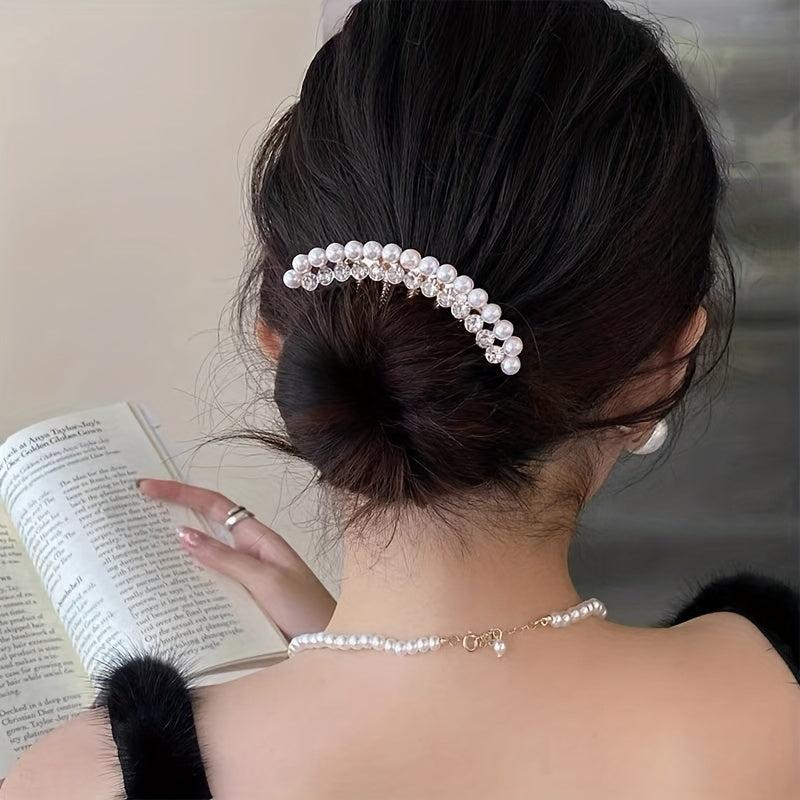 Pearl Rhinestone Hair Clip Hair Comb Hair Accessory