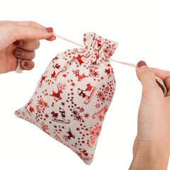 Christmas DIY Countdown Advent Calendar Fabric Gift Bags Set 24pcs