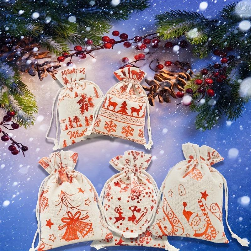 Christmas DIY Countdown Advent Calendar Fabric Gift Bags Set 24pcs