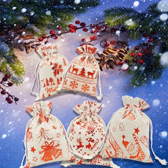 Christmas DIY Countdown Advent Calendar Fabric Gift Bags Set 24pcs