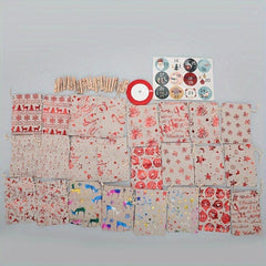 Christmas DIY Countdown Advent Calendar Fabric Gift Bags Set 24pcs